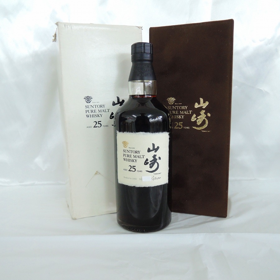 サントリー 山崎 25年 ピュアモルト 1998ボトルイン 700ml 43% ベロアケース/スリーブ付 11764281