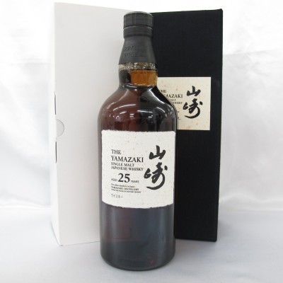サントリー  山崎 25年 シングルモルト 新型/ホログラムシール無 白箱/内箱付 SUNTORY YAMAZAKI ウイスキー ※白箱キズ 11840628