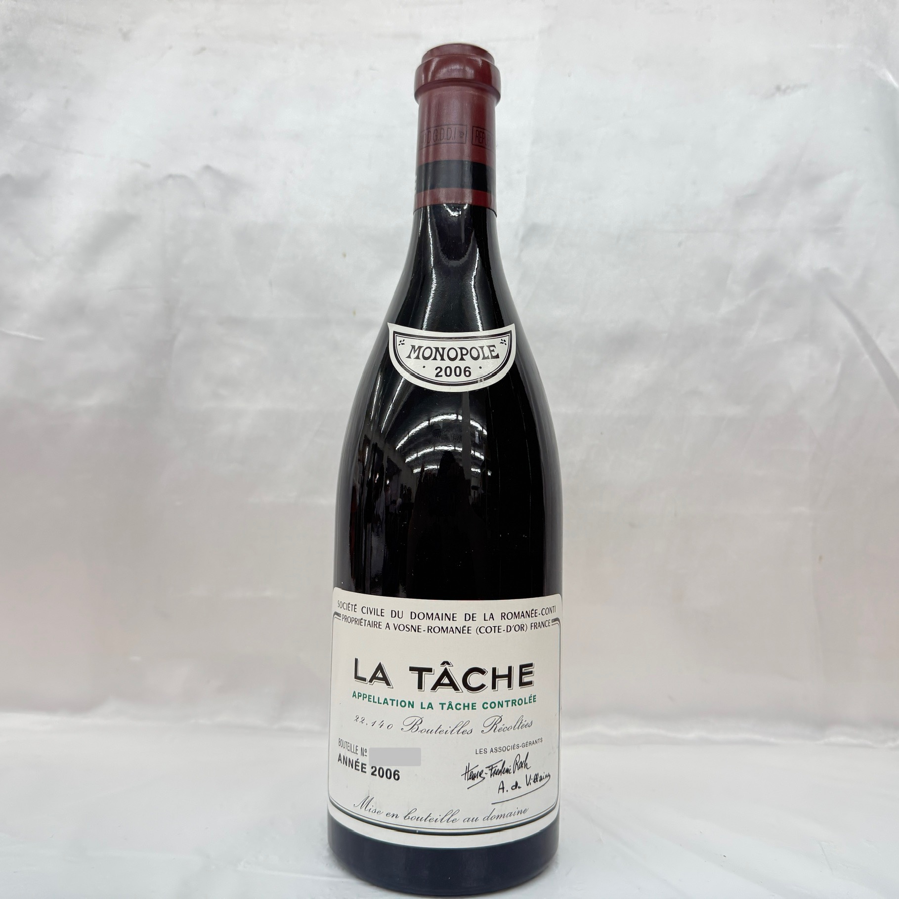 DRC ドメーヌ・ド・ラ・ロマネコンティ ラ・ターシュ 2006 その他代理店 赤 ワイン 750ml 13％ ラベル汚れあり 11852316