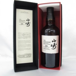 サントリー  山崎 25年 シングルモルト 新型/ホログラムシール有 内箱付 白箱無 SUNTORY YAMAZAKI ウイスキー ※ホログラムめくれあり 11887370