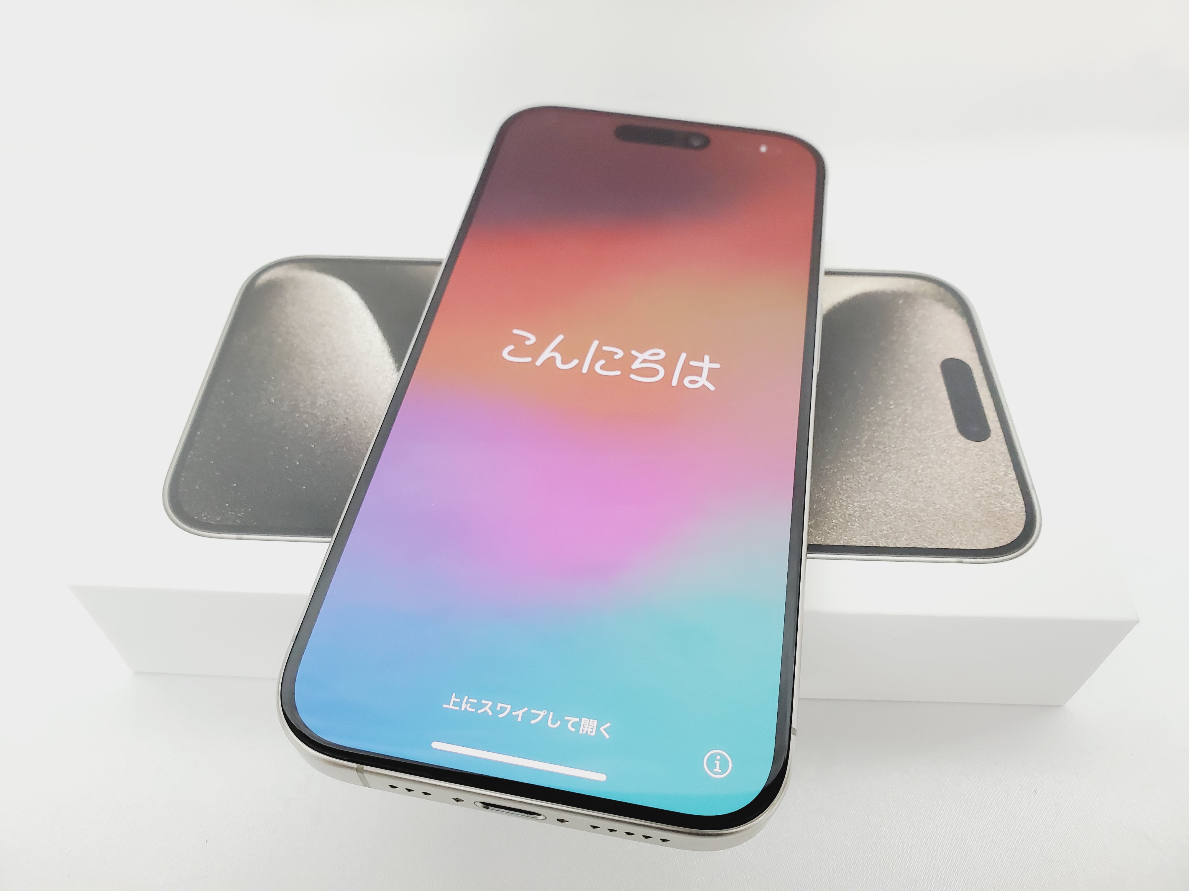 【美品】国内版 SIMフリー スマートフォン Apple iPhone15 Pro 128GB MTU93J/A ナチュラルチタニウム 811153536