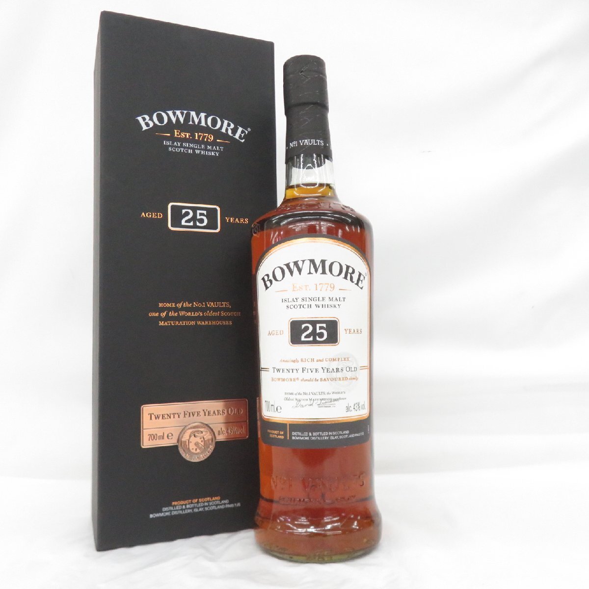 BOWMORE ボウモア 25年 アイラシングルモルト ウイスキー 700ml 43% 箱